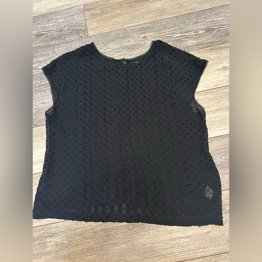 Madewell Silk Black Short Sleeve Blouse